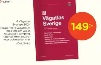 Akademibokhandeln M Vägatlas Sverige 2024 erbjuda