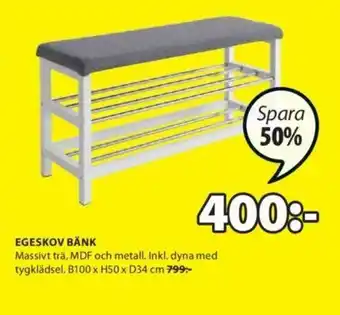 JYSK Egeskov Bänk B100 x H50 x D34 cm erbjuda