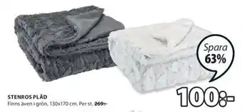 JYSK Stenros Pläd 130x170 cm erbjuda