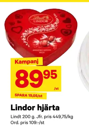 City Gross Lindor hjärta erbjuda