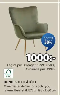 JYSK HUNDESTED FÅTÖLJ erbjuda