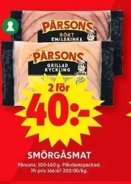 ICA Maxi PARSONS Smörgåsmat erbjuda