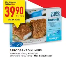 Willys FISKERIET Sprödbakad Kummel erbjuda