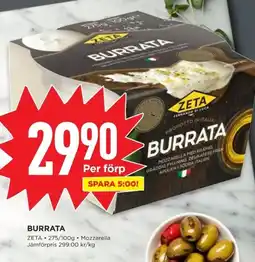 Willys ZETA Burrata erbjuda