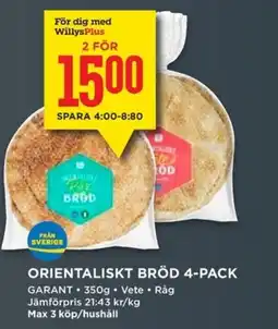 Willys GARANT Orientaliskt bröd erbjuda