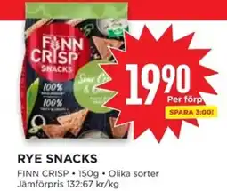 Willys FINN CRISP Rye snacks erbjuda