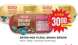 Willys FELIX Ärter med fläsk, bruna bönor erbjuda