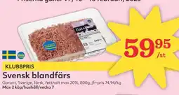 Hemköp GARANT Svensk blandfärs erbjuda