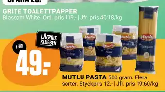 ÖoB MUTLU PASTA erbjuda