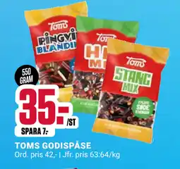ÖoB TOMS GODISPÅSE erbjuda