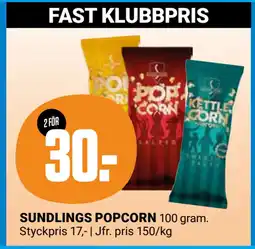 ÖoB SUNDLINGS POPCORN erbjuda