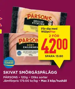 Willys SKIVAT SMÖRGÅSPÅLÄGG erbjuda