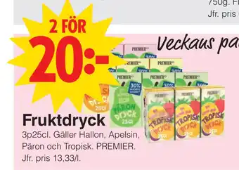 Matöppet Fruktdryck erbjuda