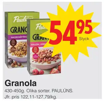 Matöppet Granola erbjuda