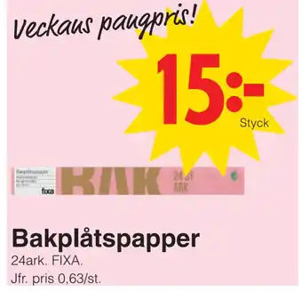 Matöppet Bakplåtspapper erbjuda