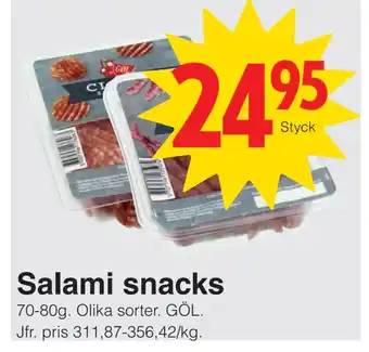 Matöppet Salami snacks erbjuda