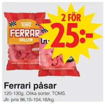 Matöppet Ferrari påsar erbjuda