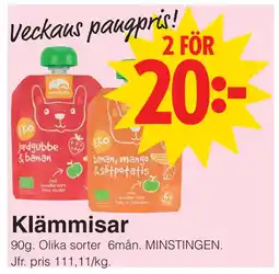 Matöppet Klämmisar erbjuda