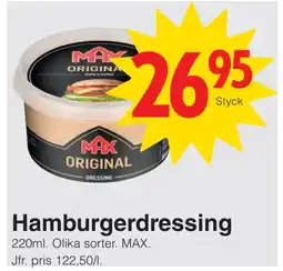 Matöppet Hamburgerdressing erbjuda