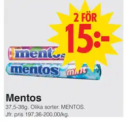 Matöppet Mentos erbjuda