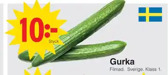Matöppet Gurka erbjuda