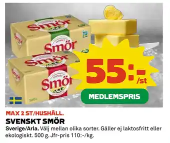 Coop Daglivs SVENSKT SMÖR erbjuda