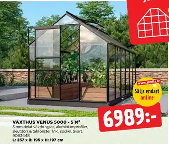 Jem&Fix VÄXTHUS VENUS 5000 - 5 M² erbjuda