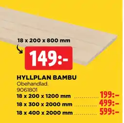 Jem&Fix HYLLPLAN BAMBU erbjuda