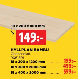 Jem&Fix HYLLPLAN BAMBU erbjuda