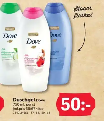 DollarStore Duschgel Dove erbjuda