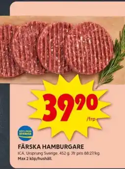 ICA Kvantum FÄRSKA HAMBURGARE erbjuda