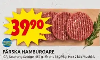 ICA Kvantum Färska hamburgare erbjuda