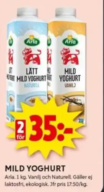 ICA Kvantum Mild yoghurt erbjuda