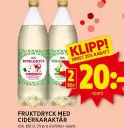 ICA Kvantum Fruktdryck med ciderkaraktär erbjuda