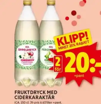 ICA Kvantum Fruktdryck med ciderkaraktär erbjuda