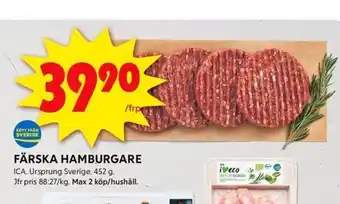 ICA Kvantum Färska hamburgare erbjuda