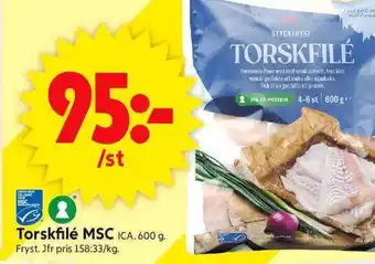 ICA Supermarket Torskfilé msc ica erbjuda