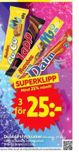 ICA Supermarket Dubbla stycksaker Marabou. erbjuda