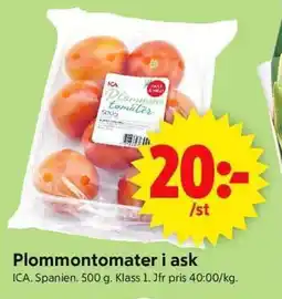 ICA Supermarket Plommontomater i ask erbjuda