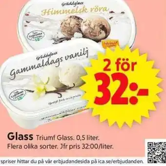 ICA Supermarket Glass Triumf Glass. 0,5 liter. erbjuda