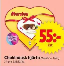 ICA Supermarket Chokladask hjärta Marabou erbjuda