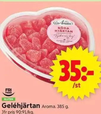 ICA Supermarket Geléhjärtan Aroma erbjuda