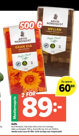 Coop Extra Kaffe erbjuda