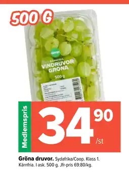 Coop Extra Gröna druvor erbjuda