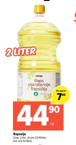 Coop Extra Rapsolja erbjuda