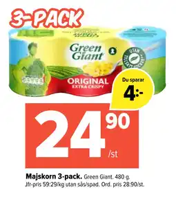 Coop Extra Majskorn 3-pack erbjuda