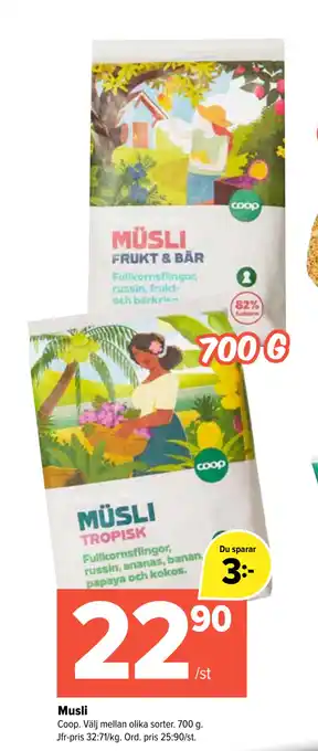 Coop Extra Musli erbjuda