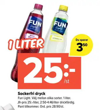 Coop Extra Sockerfri dryck erbjuda