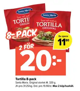 Coop Extra Tortilla 8-pack erbjuda