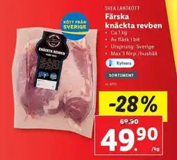 Lidl SVEA LANTKÖTT Färska knäckta revben erbjuda